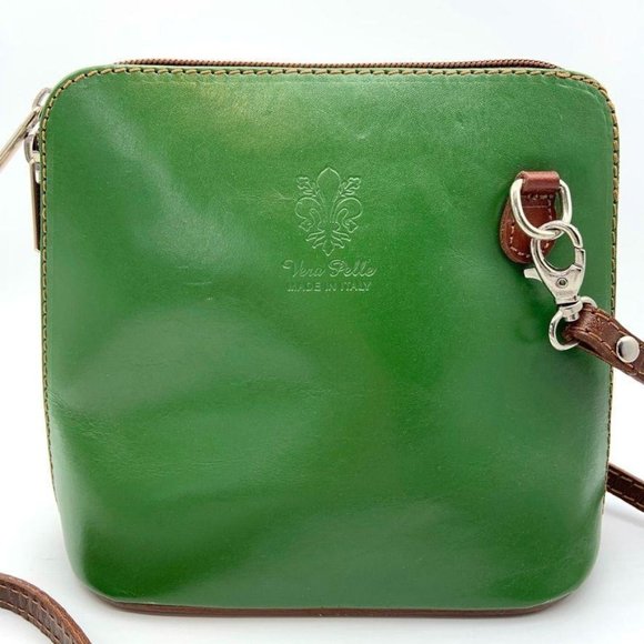 Vintage Handbags - Vintage Vera Pelle Italian Leather Crossbody Bag